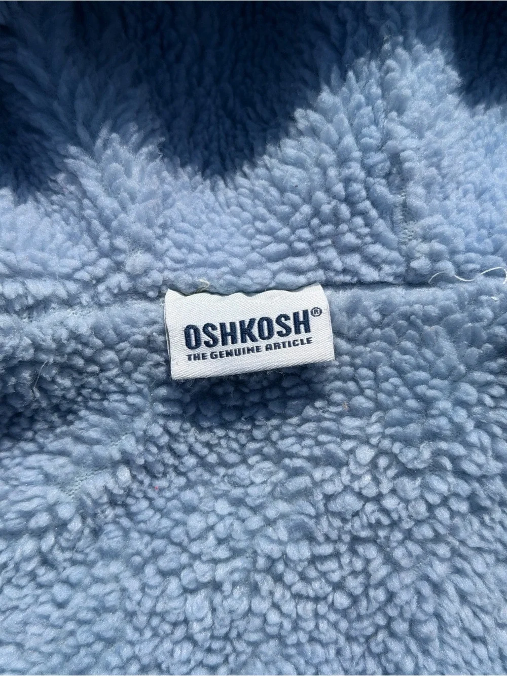 OshKosh B’Gosh Jean Jacket Girls 2T 3T Size 95 Sherpa Hooded Blue Floral Denim